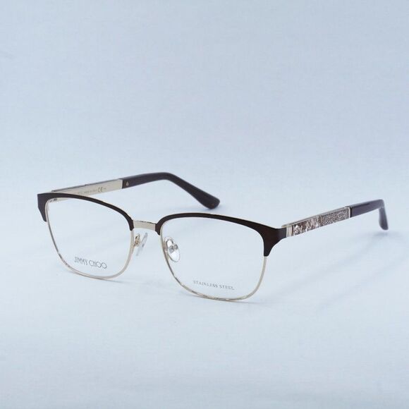 Jimmy Choo JC192 04IN 00 Eyeglasses Brown/Gold 54mm Rectangle Frame main image 4
